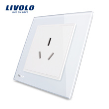 Hersteller Livolo Luxury White 1 Gang Steckdose Steckdose mit drei Pins